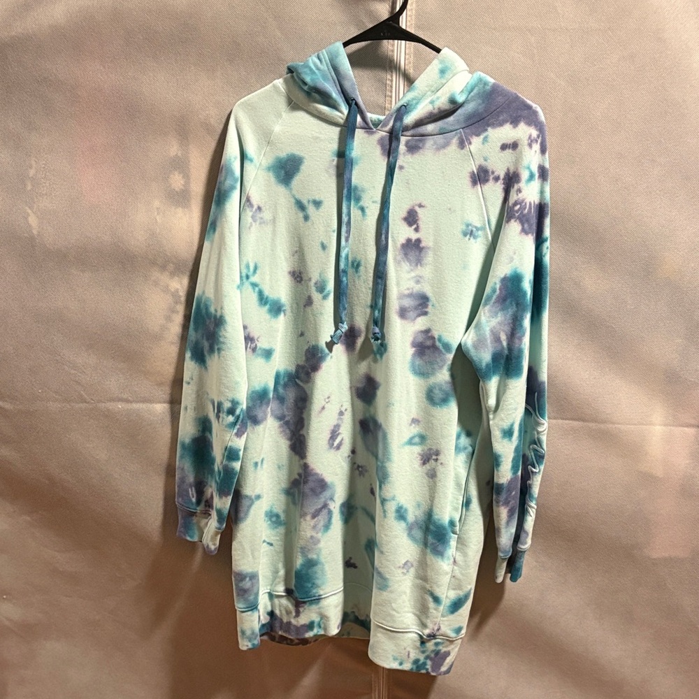 PINK Victoria's Secret Blue and Purple Hoodie Dress
